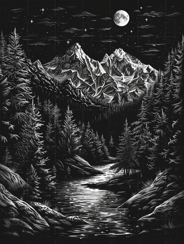 Scratchboard Art On Black Backgrounds