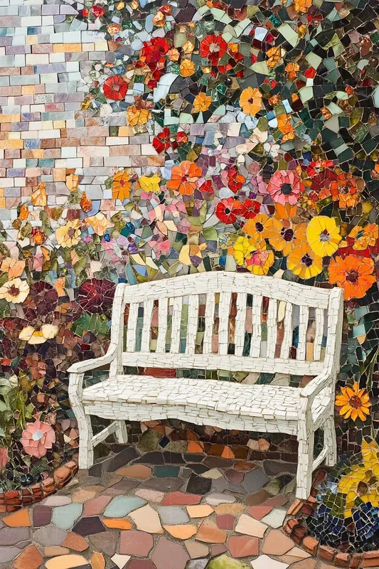 Charming Broken Glass Mosaic Art