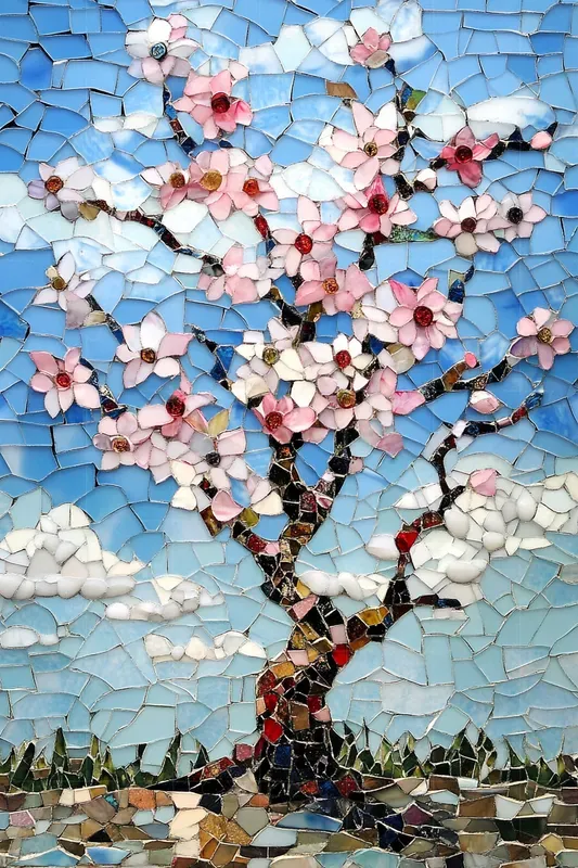 Charming Broken Glass Mosaic Art