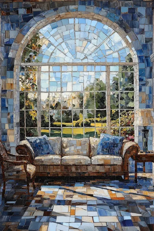 Charming Broken Glass Mosaic Art