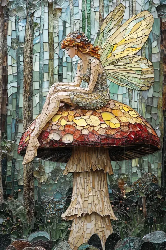 Charming Broken Glass Mosaic Art