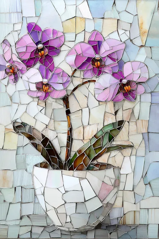 Charming Broken Glass Mosaic Art
