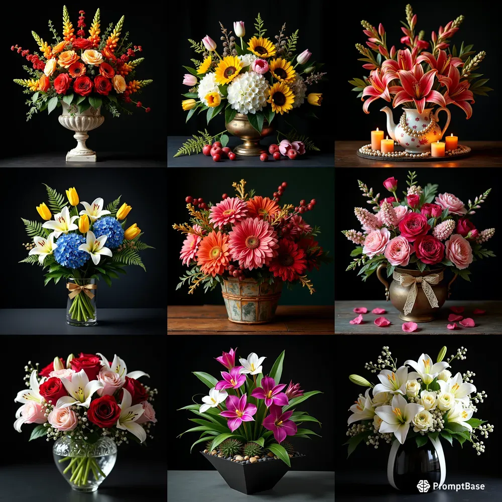 Customizable Floral Art Arrangements