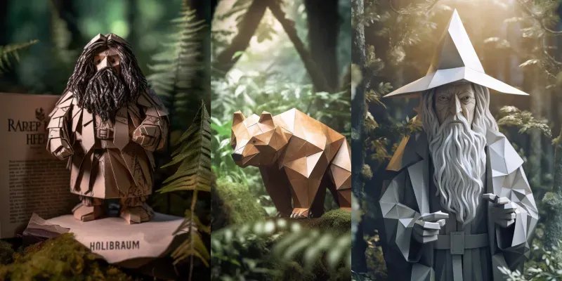 Origami Characters And Animals generated by undefined