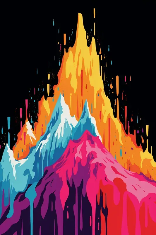 High Contrast Neon Pop Art