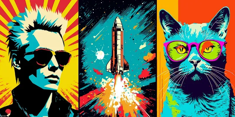 High Contrast Neon Pop Art generated by undefined