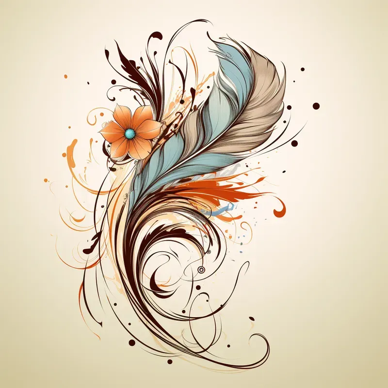 Neutral Clay Tone Bohemian Tattoo Design