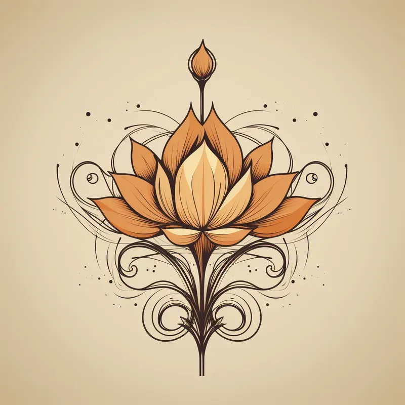 Neutral Clay Tone Bohemian Tattoo Design