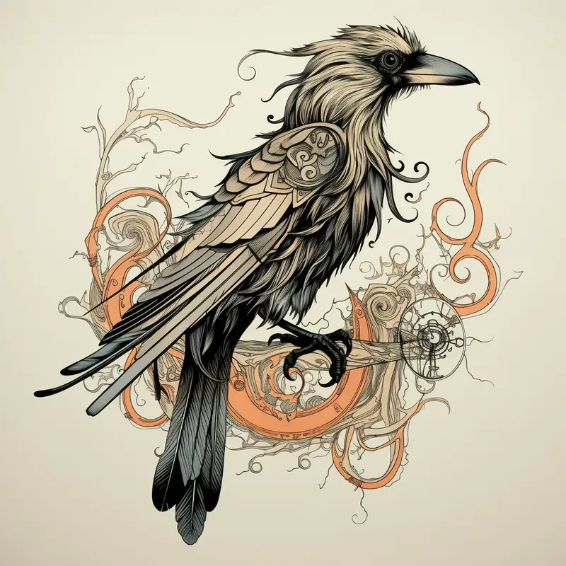 Neutral Clay Tone Bohemian Tattoo Design
