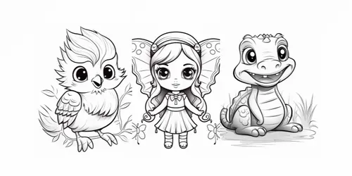 Drawings For Colouring Book Chibi Style generated by midjourney