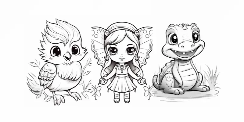 Drawings For Colouring Book Chibi Style generated by undefined