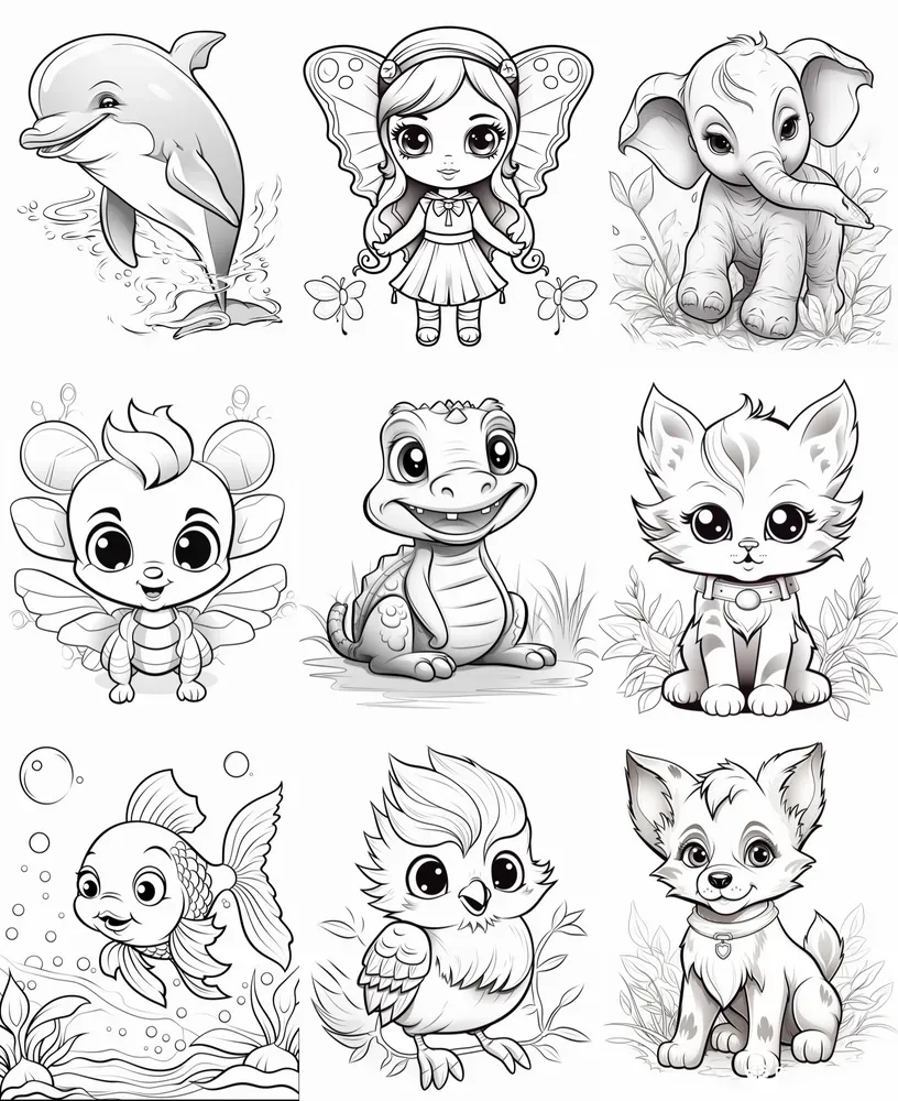 Drawings For Colouring Book Chibi Style