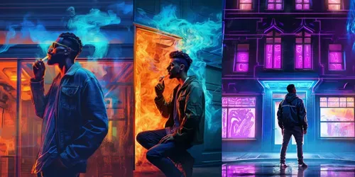 Neon Night Album Covers generated by midjourney