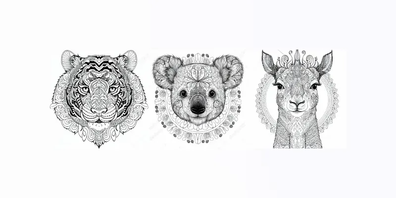 Animal Mandala For Coloring Books And Tatoos generated by undefined
