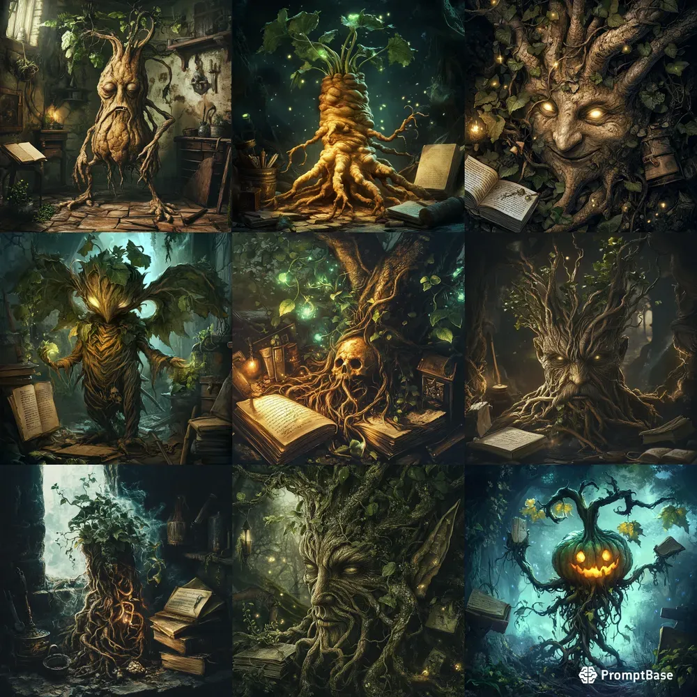 Fairytale Mandrake Roots Illustrations