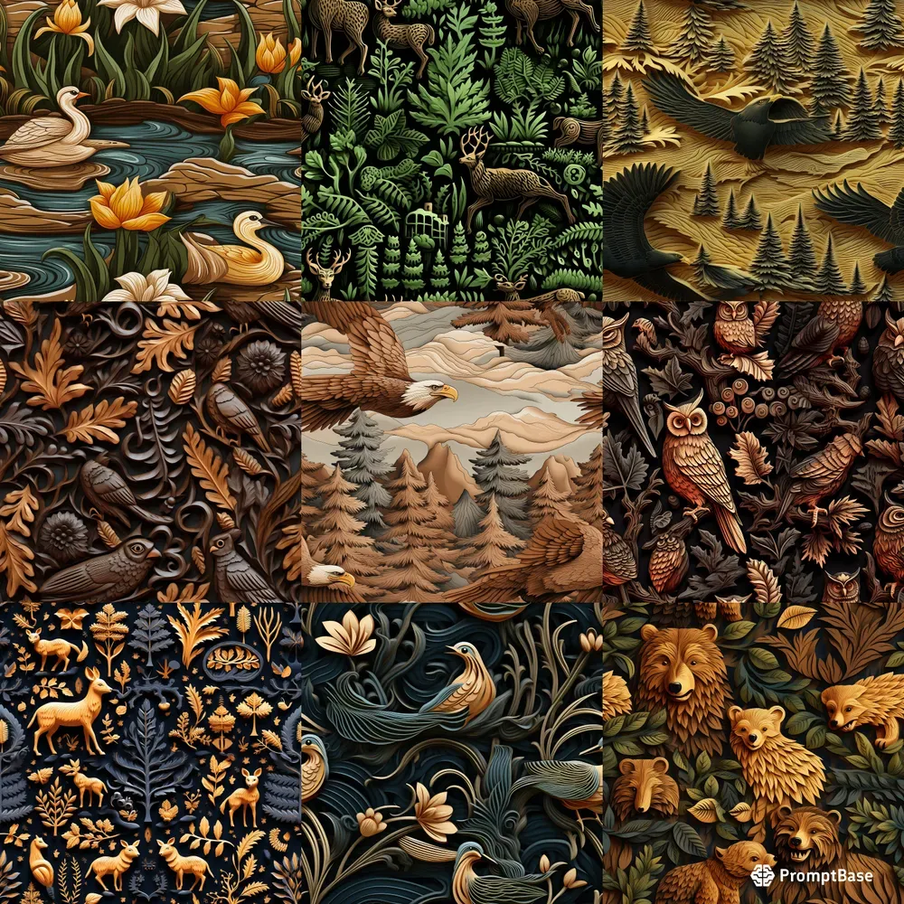 Any American Folk Art Seamless Patterns Midjourney Prompt | PromptBase