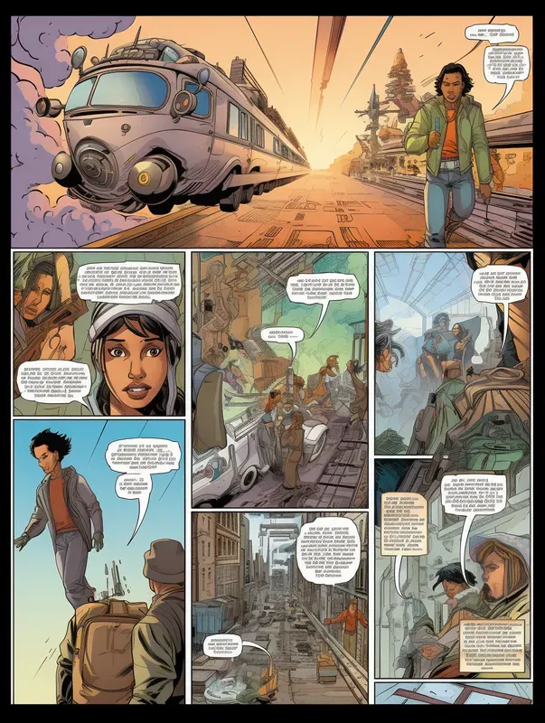 Layouts Of Comic Book Story Pages Midjourney Prompt | PromptBase