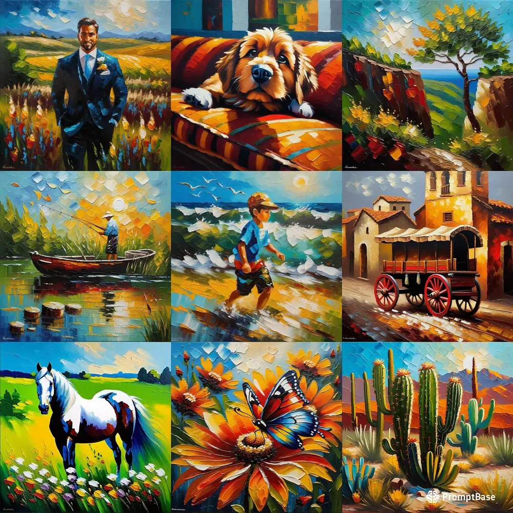 Textured Oil Paintings Stable Diffusion Prompt | PromptBase