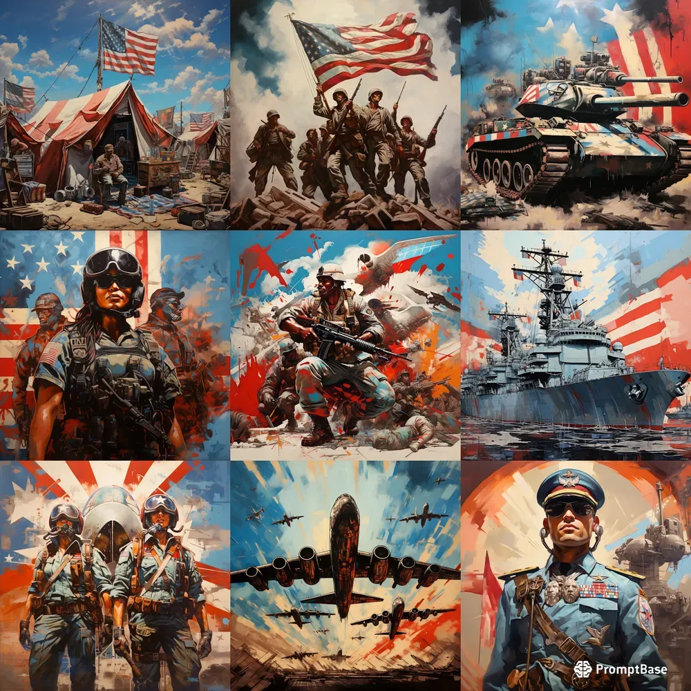American Military Paintings Midjourney Prompt PromptBase