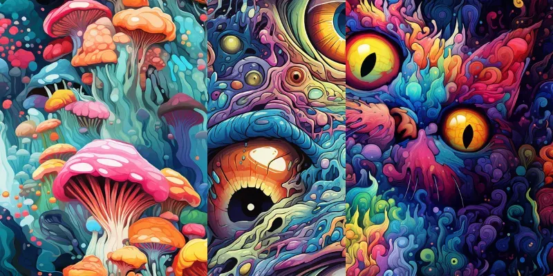 Seamless 2D Psychedelic Textures Midjourney Prompt | PromptBase