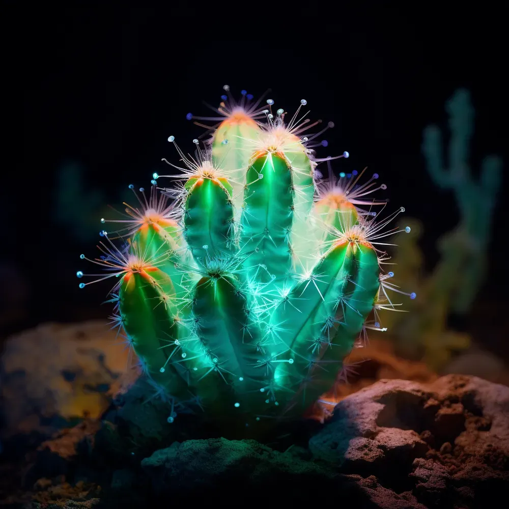 Picture of Bioluminescent Plant Photographs Midjourney Prompt | PromptBase