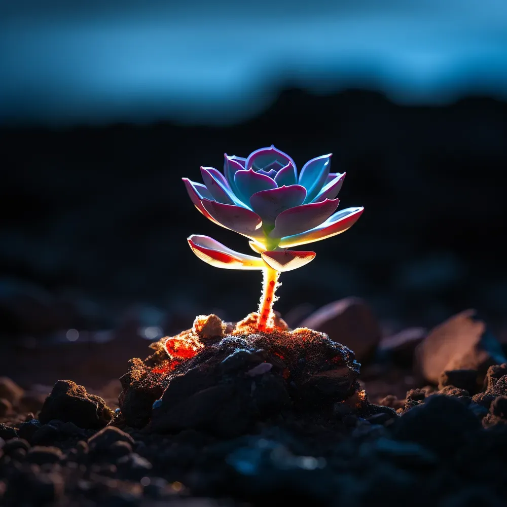 Bioluminescent Plant Photographs Midjourney Prompt | PromptBase - Bioluminescent Plant Use For Co2 Measurement