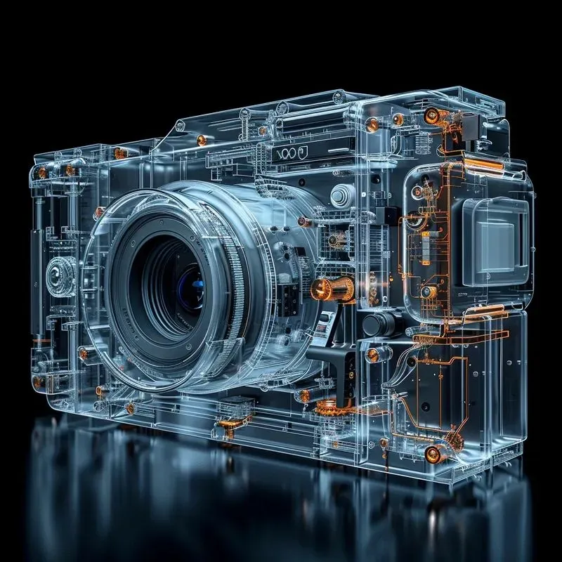 Translucent Graphics Tech Translucent Tech On Black Backgrounds Midjourney Prompt | PromptBase