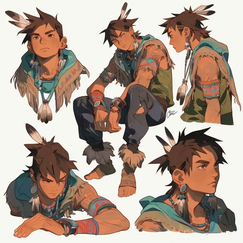 Expressive Character Sheet Illustrations Midjourney Prompt | PromptBase