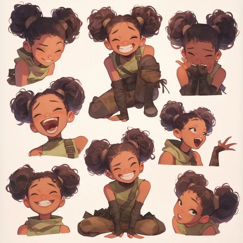 Expressive Character Sheet Illustrations Midjourney Prompt | PromptBase