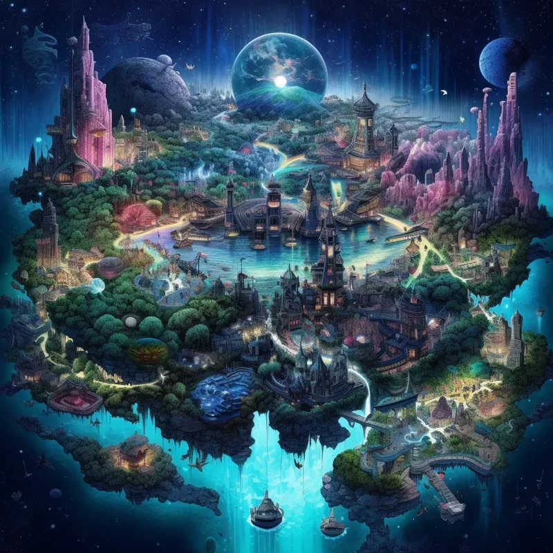 3D Uhd Future World Maps Midjourney Prompt | PromptBase