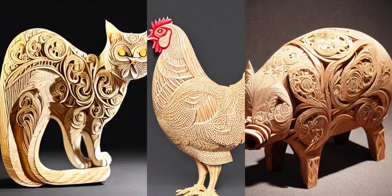Animal Wood Carvings Amazing Details Stable Diffusion Prompt | PromptBase