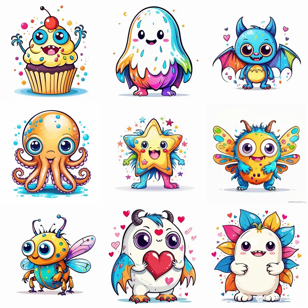 Adorable Monsters In Various Shapes Stable Diffusion Prompt | PromptBase