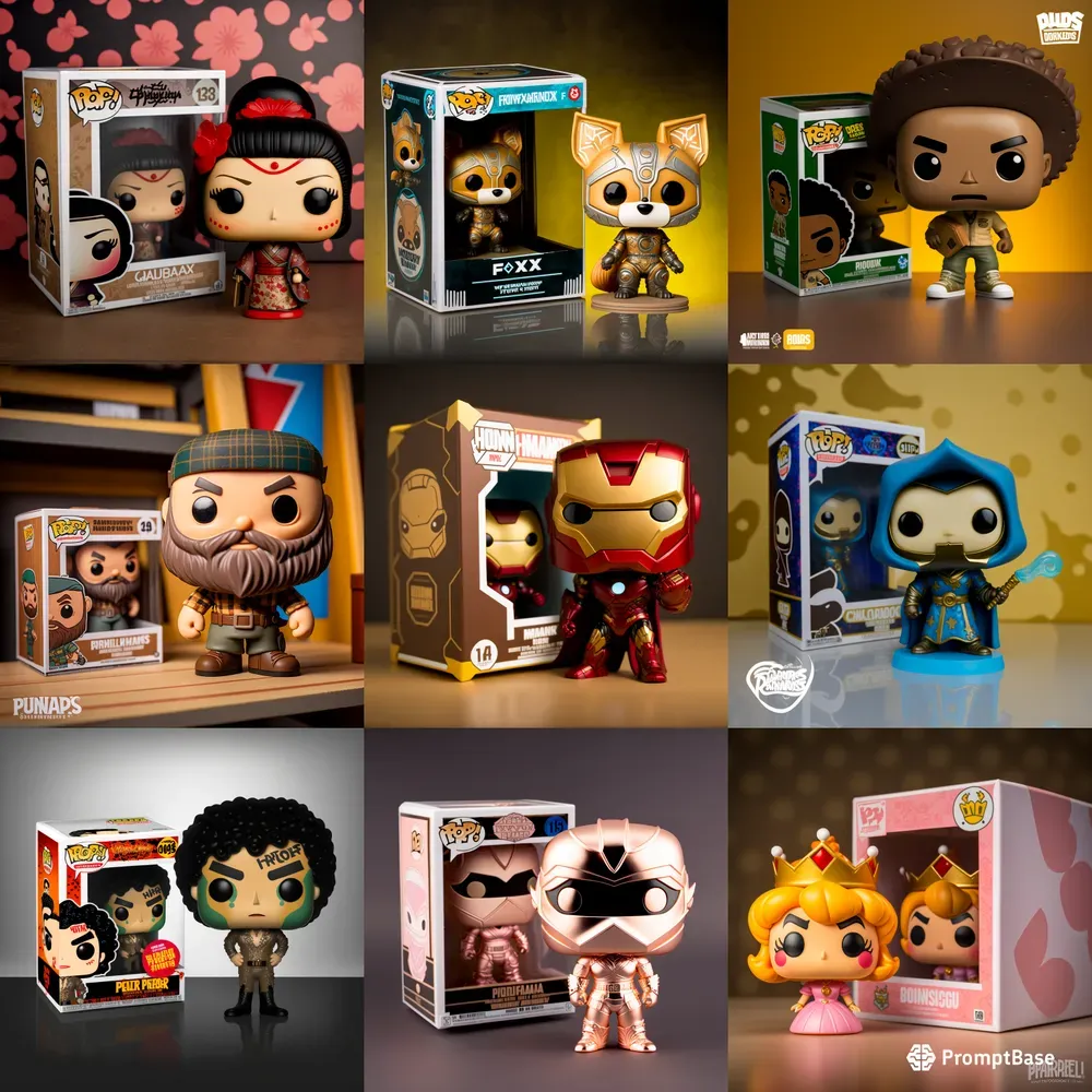 Funko Pop Characters With Packaging Midjourney Prompt PromptBase