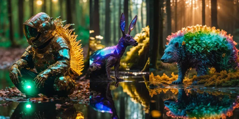 Iridescent Enchanted Forest Characters Stable Diffusion Prompt Promptbase