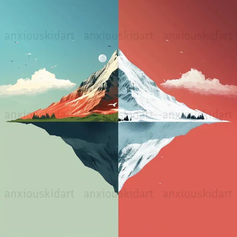 Split Screen Drawing Reference Split Screen Environment Illustrations Midjourney Prompt | PromptBase