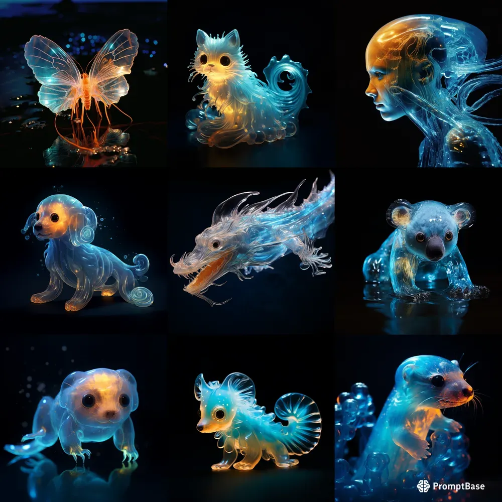 Gelatinous Imaginary Sea Creatures Midjourney Prompt | PromptBase