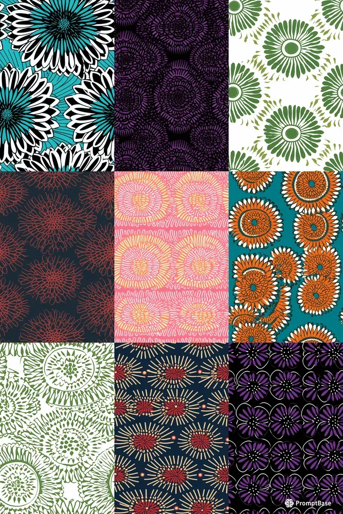 Kalamkari Indian Woodblock Print Fabrics Midjourney Prompt PromptBase