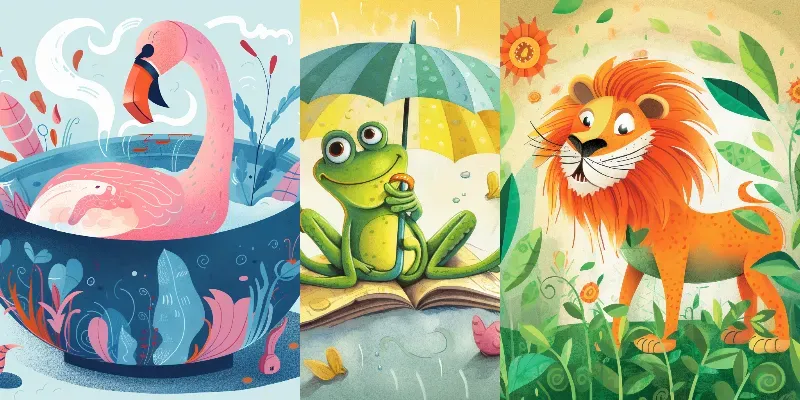 Whimsical Animal And Object Illustrations Midjourney Prompt | PromptBase