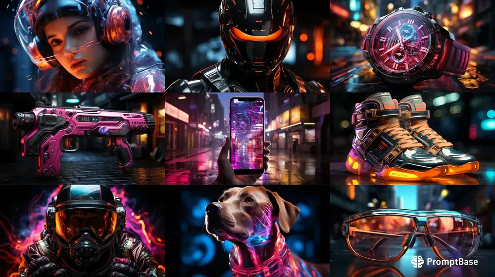 Neon Futuristic Renders Midjourney Prompt | PromptBase