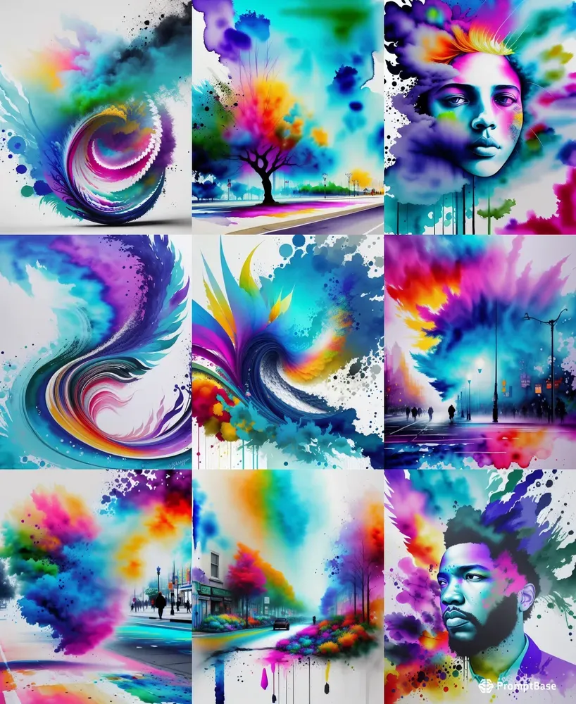Watercolor Street Art Fusions Stable Diffusion Prompt | PromptBase