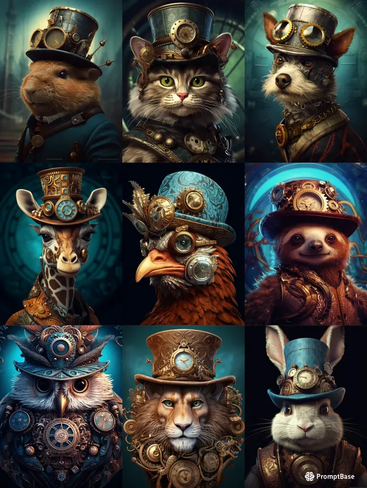 Steampunk Animals Midjourney Prompt | PromptBase