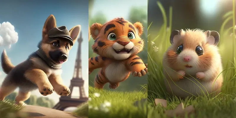 Realistic Pixar Cute Animals Midjourney Prompt | PromptBase