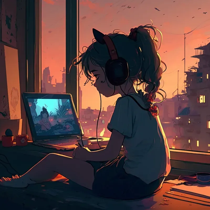 Dreamy Nostalgic Lofi Illustrations Midjourney Prompt | PromptBase