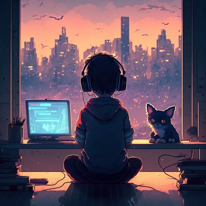 Dreamy Nostalgic Lofi Illustrations Midjourney Prompt | PromptBase