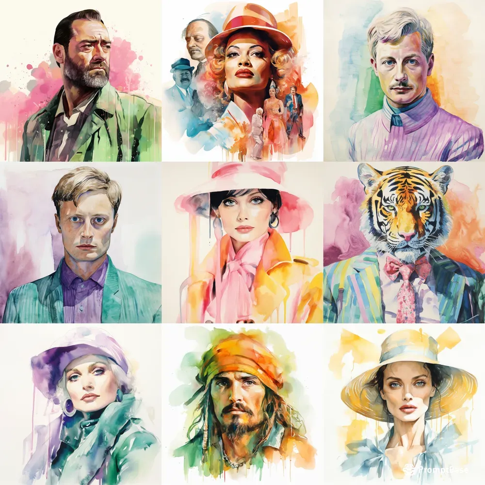 Colorful Watercolour Portraits Midjourney Prompt | PromptBase