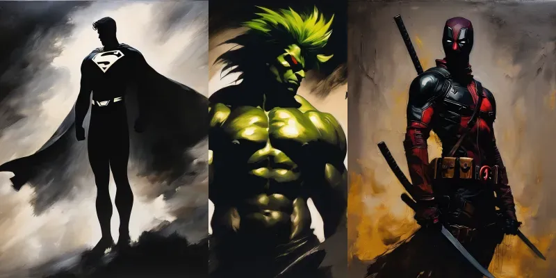 Silhouettes In Darkness Superheroes Stable Diffusion Prompt | PromptBase
