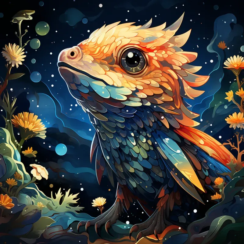 Whimsical Animals In The Night Sky Midjourney Prompt | PromptBase