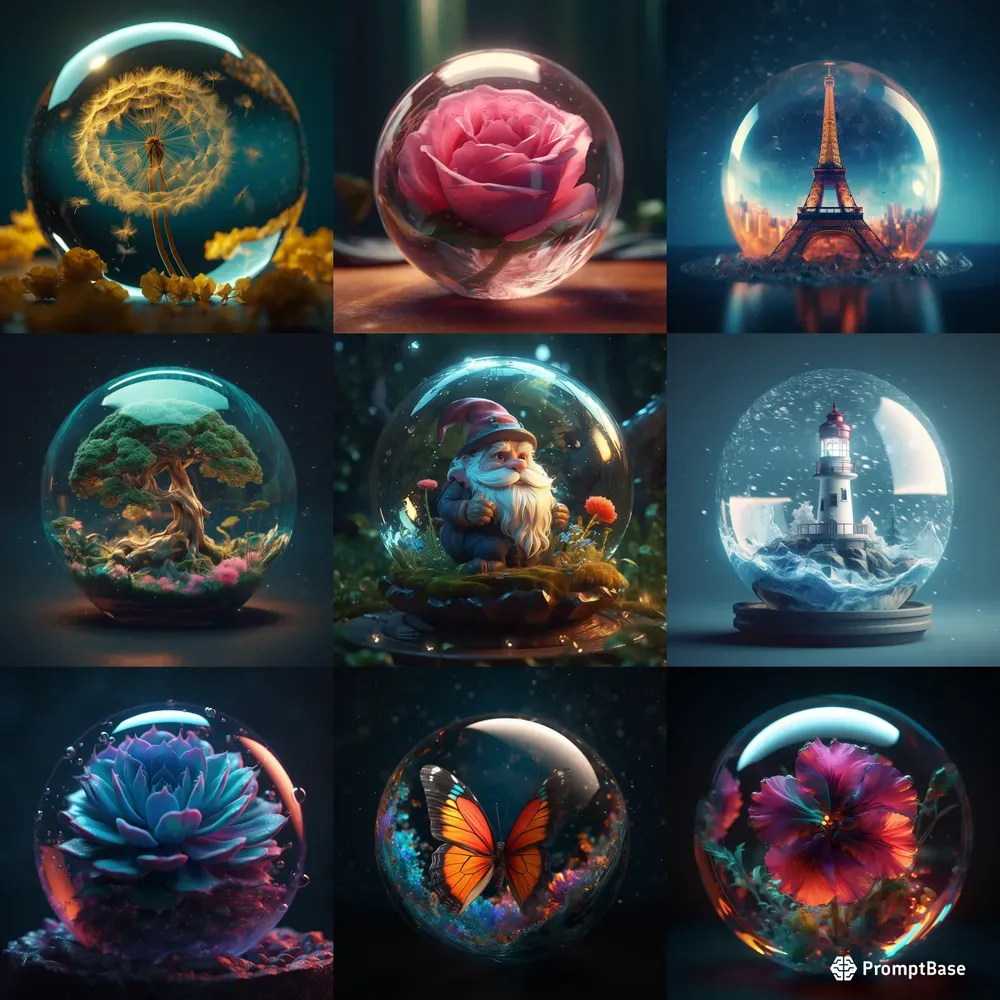 Any Objects Inside Magic Balls Midjourney Prompt | PromptBase