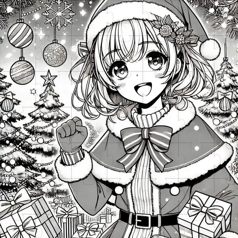 Manga Anime Christmas Coloring Pages DALL·E Prompt | PromptBase