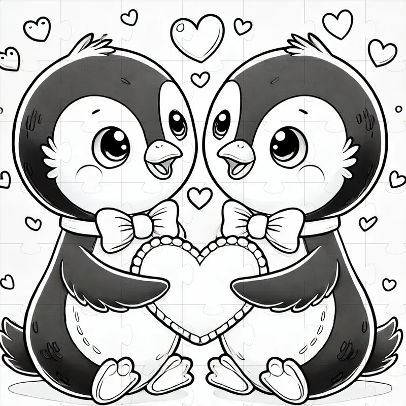 Cute Valentines Coloring Pages For Kids DALL·E Prompt | PromptBase